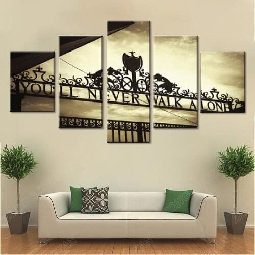 Frame Wall Art Poster Modern 5 Panel You Will Never Walk Alone Living Room Canvas HD Print Painting Modular Home Decor Pictures