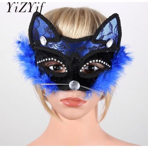 Sexy Ladies Masquerade Ball Mask Venetian Party Eye Mask LaceCat Eye Mask Carnival Fancy Dress Costume Sexy Party Decor Fox Mask