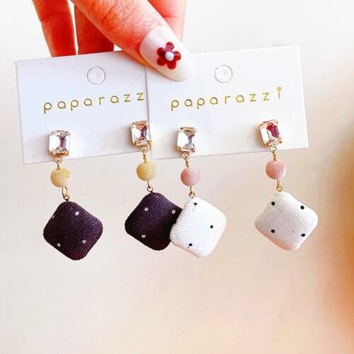 South Korea Dongdaemun Spring and Summer Long Drop Earrings Temperament Geometric Square earrings Dangler Earrings for Women