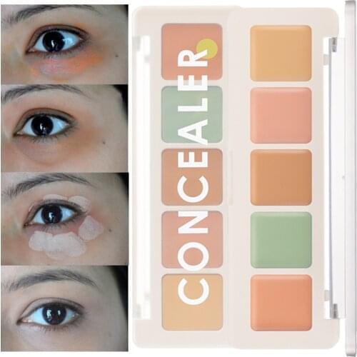 Waterproof 5-color Concealer Foundation Easy To Blend Long Lasting Whitening Cover Acne Blemishes Dark Circles Make Up Palette