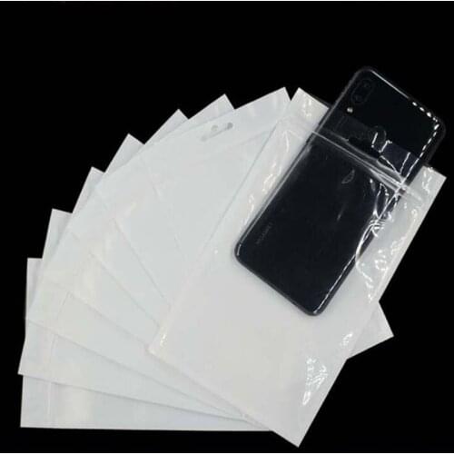 100pcs/Lot 8x14 10x18 12x20 14x23 cm White Clear Self Seal Zipper Plastic Poly Bags Zip Lock Bags Jewelry Retail Packing Bags