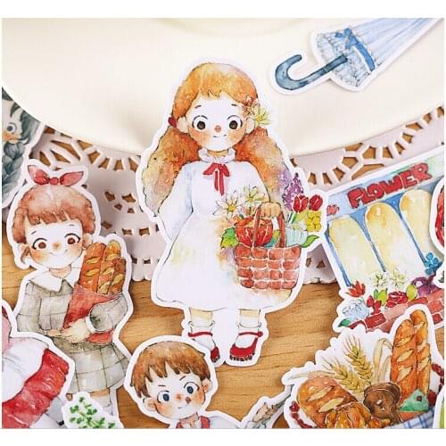 15pcs Creative Cute Self-made Mori girls / children dream Romance Scrapbooking Stickers /Decorative Sticker /DIY Craft Photo Alb