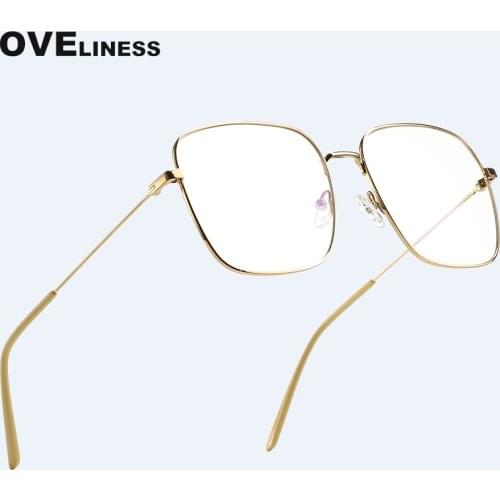 2020 Pure Titanium Glasses frame Women Oversize Myopia Optical Prescription Eyeglasses Frames Men Big Square Ultralight Eyewear