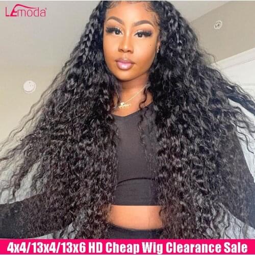 30 Inch Water Wave Lace Front Wig HD Transparent Lace Frontal Wig 13x4 13x6 Human Hair Brazilian Remy 4x4 Closure Wig Lemoda
