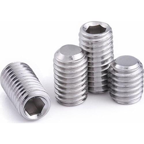 304Stainless Steel Set Grub Metric Headless Screw M3 M4 M5 M6 Hex Allen Socket Head Screw Bolt