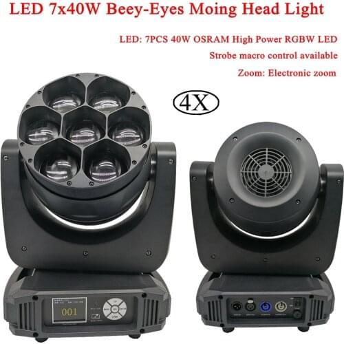 4Pcs/Lot 4x70W LED Beam&Wash 2IN1 Moving Head Light Strong Beam Lighting Effect LED Moving Head Disco DJ Christmas Stage Light
