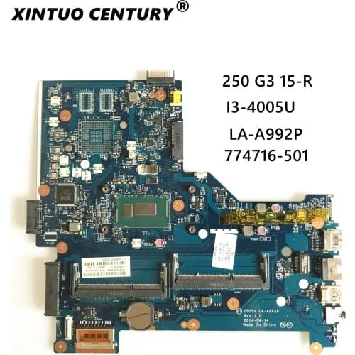 774716-001 774716-501 774716-601 ZSO50 LA-A992P UMA w i3-4005U CPU for HP 250 G3 Series NoteBook PC Laptop Motherboard Mainboard