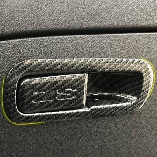 ABS Matte/Carbon Fibre For MG ZS 2018 2019 2020 accessories Car copilot glove Box handle bowl LHD Cover Trim Car Styling 2pcs