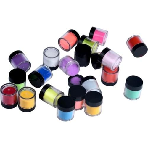18 Colors Acrylic Nail Art Tips UV Gel Powder Dust Design Decoration Set 3D Manicure colorful Nail Art Crystal Powder