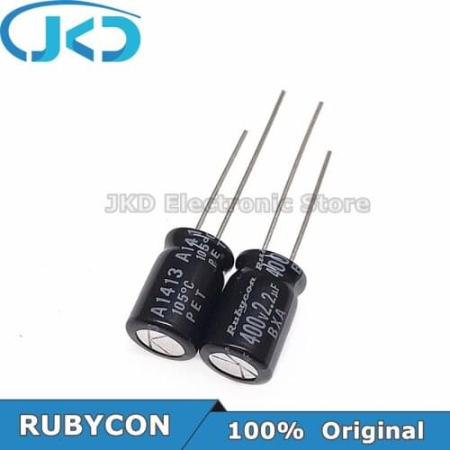20pcs RUBYCON 2.2UF 400V 6.3*11mm 105℃ 2.2UF400V 400V2.2UF 6.3x11mm Aluminum Electrolytic Capacitor