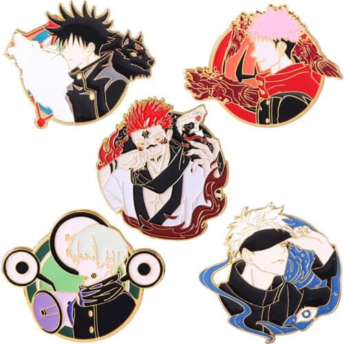 Anime Jujutsu Kaisen Badge Brooch Gojo Satoru Fushiguro Megumi Cosplay Metal Woman Man Pin Broochs Accessories Gift