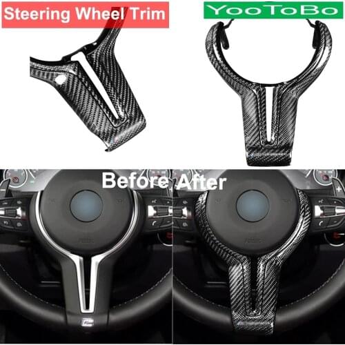 Car NEW Carbon Fiber Steering Wheel Trim Cover Sticker For BMW M Sport Version M2 M3 F80 M4 F82 M5 F10 M6 F06 F15 F16 X5M X6M