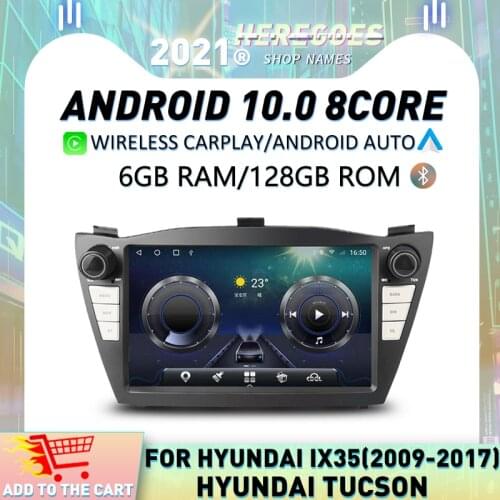 Carplay 8" DSP Android 10 2G+32G Car DVD Player 4G LTE Autoradio GPS Navigation Wifi RDS Radio For Hyundai Tucson IX35 2010-2015