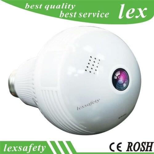 130W Bulb Lamp Wireless WiFi IP Camera Panoramic FishEye Home Security CCTV Camera Support 128GB