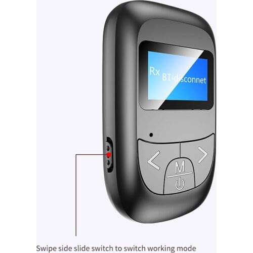 LCD Screen Bluetooth 5.0 Audio Transmitter Receiver Adapter For PC Car Speaker Bluetooth Adapter 3.5mm AUX Music Adaptador