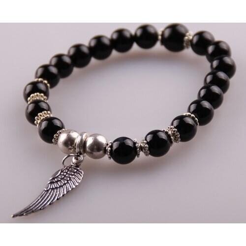 Free drop shipping 8mm &10mm natual semi precious energy stone swing charm bracelets for women bead bracelet