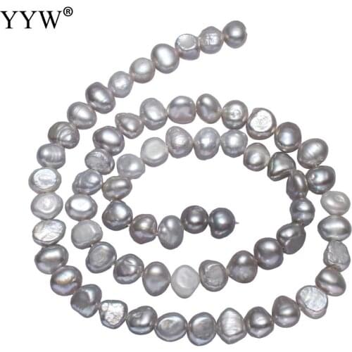 Cultured Potato Freshwater Pearl Beads grey 5-6mm Approx 0.8mm Sold Per Approx 14.5 Inch Strand