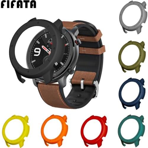 FIFATA Watch Case For Amazfit GTR 47mm 42mm Frame Protector Cover PC Bumper For Xiaomi Huami GTR Protective Shell Colorful Cases