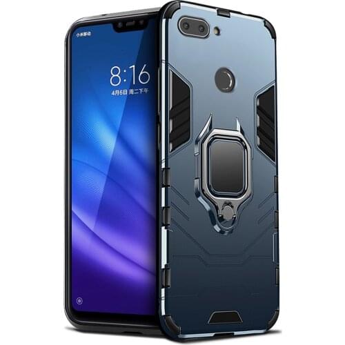 Case For Xiaomi mi 8 lite Case Shockproof TPU+PC case for mi 8 lite Back Cover Case For xiaomi mi8 lite with Car Finger Ring