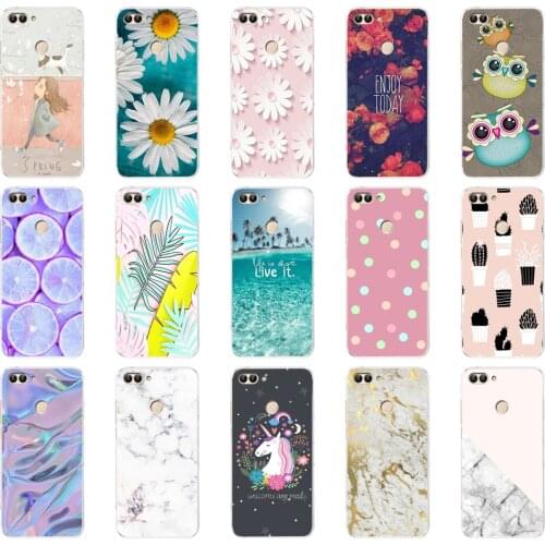 J Huawei P Smart Case TPU Soft Silicone Transparent Back Cover Phone Case Huawei P Smart Cover FIG-LX1 Enjoy 7S Case