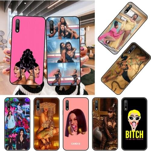 Phone Case For Huawei Honor 9X 9 9A 10 20 8X 8A 8S 7X 7A i 6A Pro Play Lite Black Cover Back Art Cardi B-WAP Female Rapper