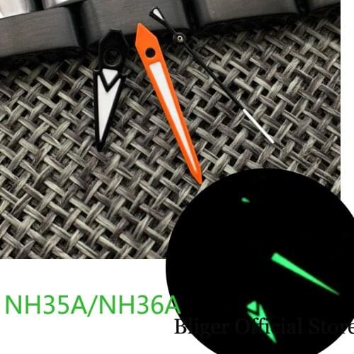 Black Edge Green Luminous Watch Needle Set fit NH35A NH36A 7s26 7s36 7s25 7s35 6r15 4r15 4r35 4r36 6309 7002 7009