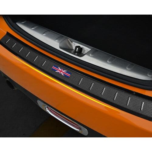 For MINI F55 F56 Carbon Fiber Trunk Out Side Panel Decorative Board Stickers Bright Protective Strip Exterior Accessories