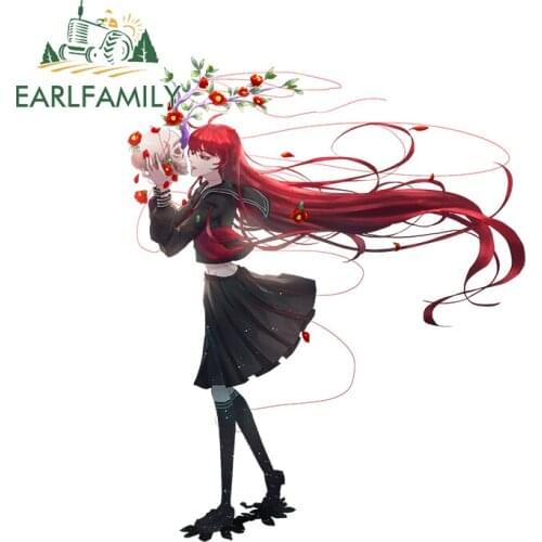 EARLFAMILY 13cm x 11.5cm for Girl with Long Red Hair Fine SUV Car Stickers Snowboard Personality Creative Waterproof Decal