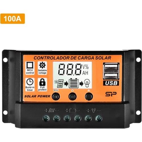 10A 30A 40A 50A 100A MPPT Solar Charge Controller Dual USB 12V/24V Auto Solar Panel Battery Charge Controller Voltage Regulator