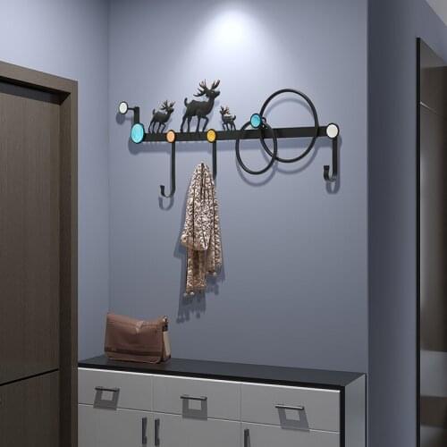 Nordic Style Creative Door and Hat Hook for Hanging Porch Personality Free Punching Hanger Light Luxury Decorative Hook