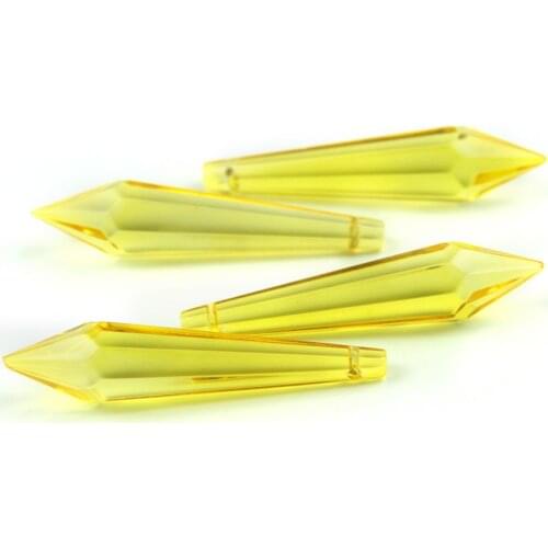 38mm/63mm/76mm Topaz Chandelier Glass Crystals Prisms Parts Icicle Hanging Pendants Suncatcher Wedding Decoration