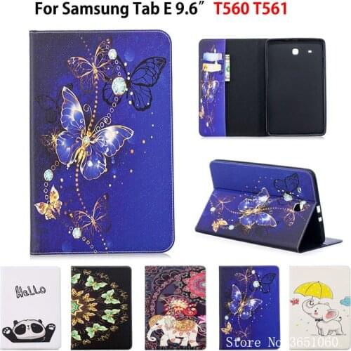 Fashion butterfly Case For Galaxy Tab E 9.6 T560 Smart Stand Fundas For Coque Samsung Galaxy Tab E 9.6" T560 T561 Tablet Cover