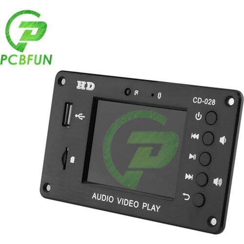 MP3 Decoder Board Bluetooth 5.0 Stereo Audio Receiver HD Video Player Support USB TF AUX FM Audio Radio Car MP3 Speaker