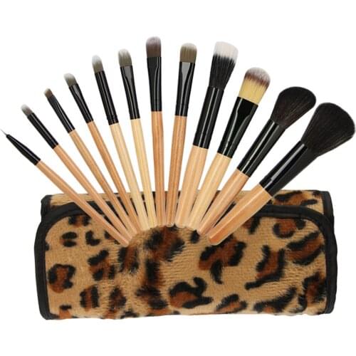 Leopard 12pcs Makeup Brushes Set Face Eye Lip Foundation Brush Tool