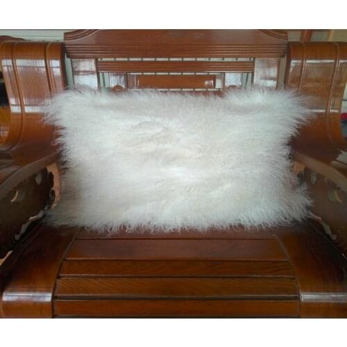 White Mongolian Lamb Fur Pillow Cover Pillowcase Chair Covers Fur Cushion Cover Decorative Throw Pillows Funda Cojin Square