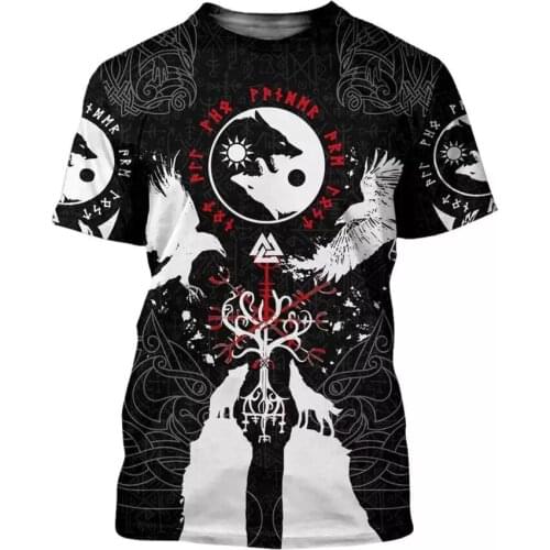 Newest Nordic Viking Tattoo Art t shirt Men 3D Printing tshirt homme Short Sleeve Casual tops men clothing S-6XL punk clothes