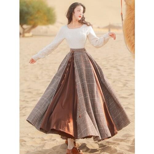 2020 new fashion womens clothing two piece outfits for women Vintage Full Square Collar two piece outfits for women