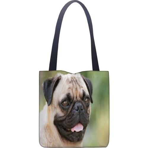 New Arrival Bag 2019 Pug Handbag Fashion Printing Soft Open Pocket Casual Tote Double shoulder Strap For Women Student