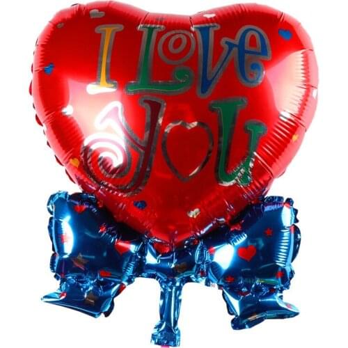 The new large red heart-shaped butterfly shape aluminum balloons wedding balloons wholesale birthday party