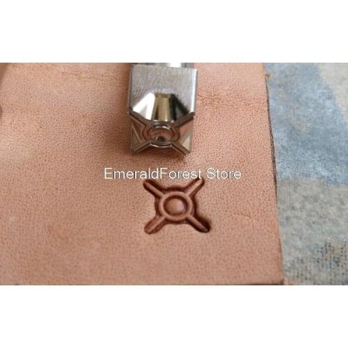 New leather carving tools, DIY handmade appliances, steel carving, concentric circles, geometric engraving