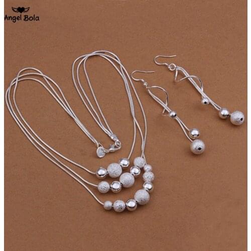 Wholesale High Quality 925 Sterling Silver Fashion Jewelry Necklace Flower Bracelet Earrings Drop Shipping