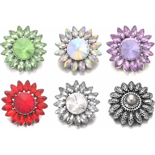 Wholesale w433 Flower 3D 18mm 20mm metal snap button for Bracelet Necklace Interchangeable Jewelry Women accessorie findings