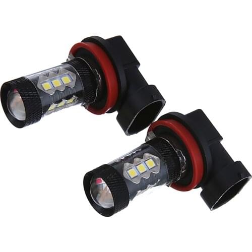 Pair Replacement Car H8 H11 LED Fog Driving Light 80W 6500K Lamp Bulb White