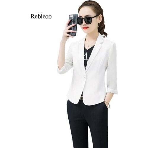 Korean womens chiffon small blazer coat spring summer white/black thin slim large size blazers and jackets sun-protection