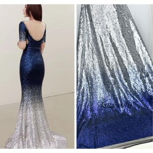 Multi-color gradient sequined fabric gradient beads dress fabric