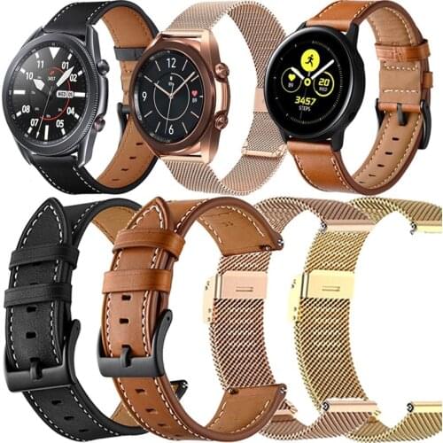 Milanese Strap For Samsung Watch 3 45mm 41mm 46mm 42mm Active 2 44mm 40mm Gear S3 S4 S2 Bracelet Watchband Leather Wristband