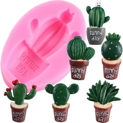 DIY Cactus Silicone Mold Succulents Plaster Fondant Molds Cake Decorating Tools Candy Chocolate Gumpaste Mould Baking Moulds