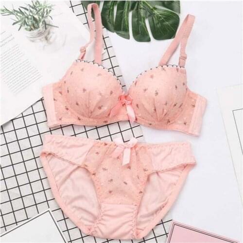 Sexy Lingerie Women Intimates Cotton Comfort Young Girl Underwear Push Up Bra Set