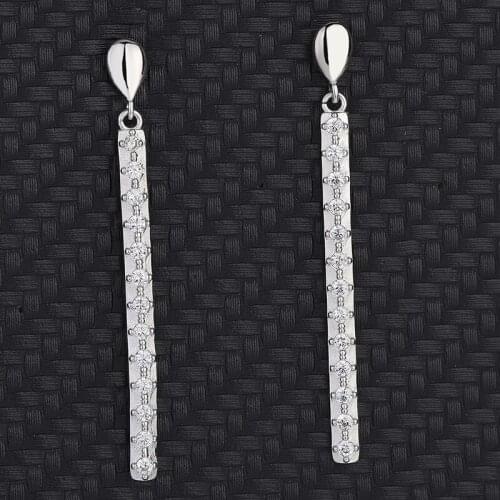 S925 Sterling Silver European And American Jewelry Earrings Personality Tassel Chain Long Paragraph Simple Hundred Tower