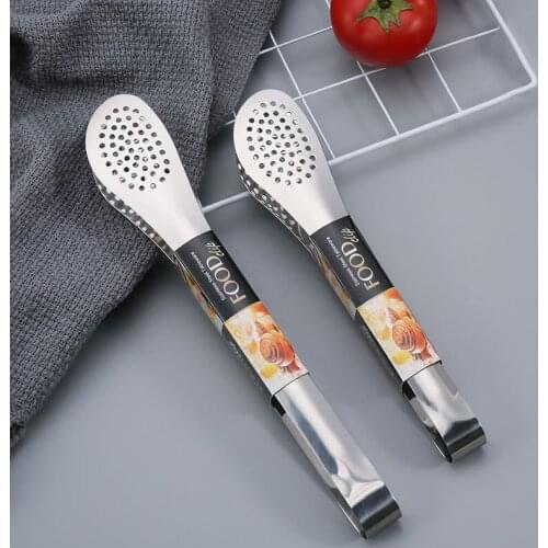Kitchen Tongs Lock Design Clip Clamp Stainless Steel Food Barbecue Tongs